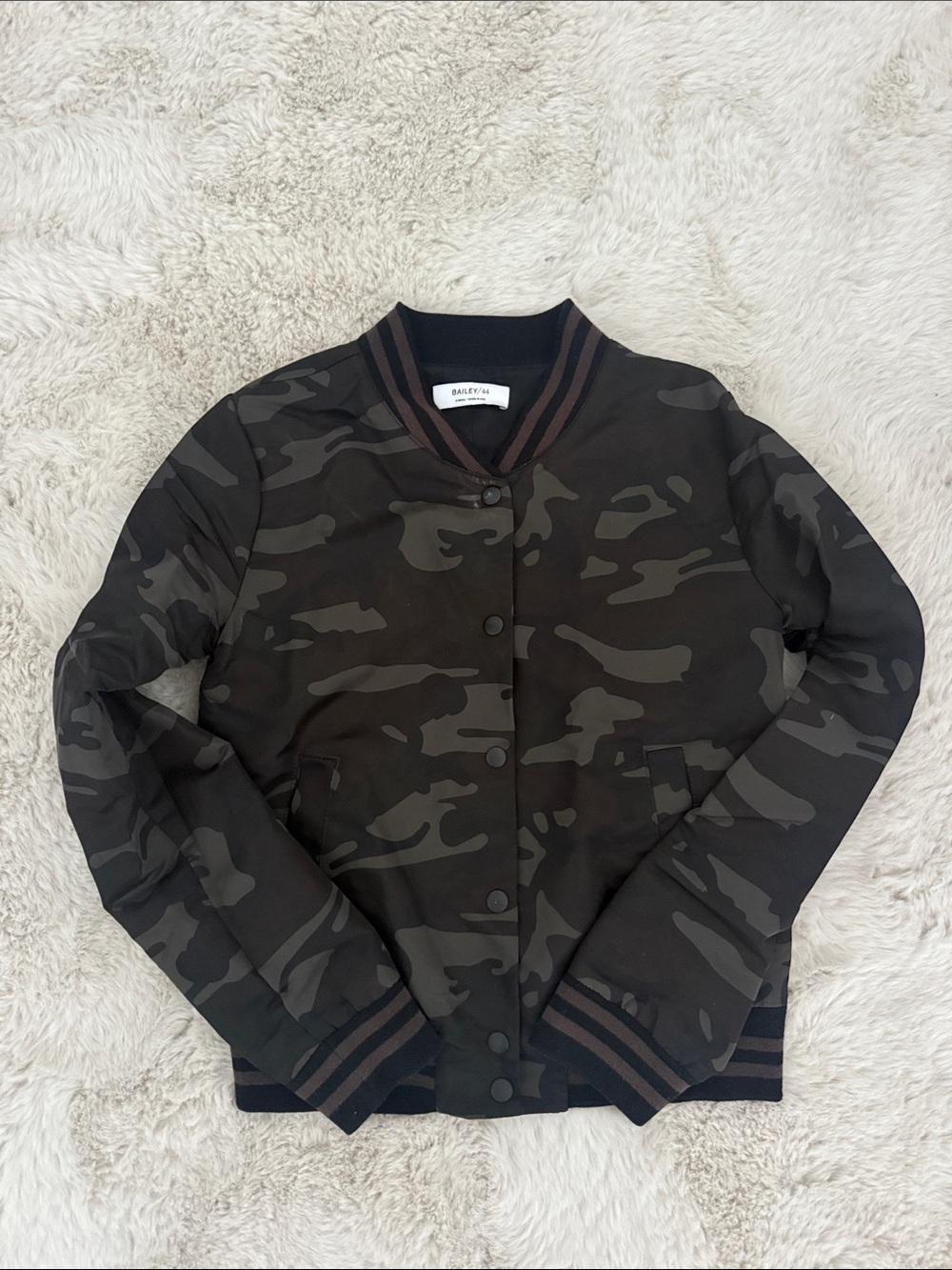 Bailey 44 Black and Gray Camouflage Bomber Jacket
